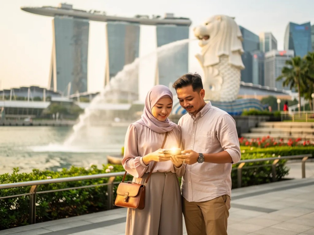 Wisatawan menggunakan eSIM untuk data seluler di luar negeri