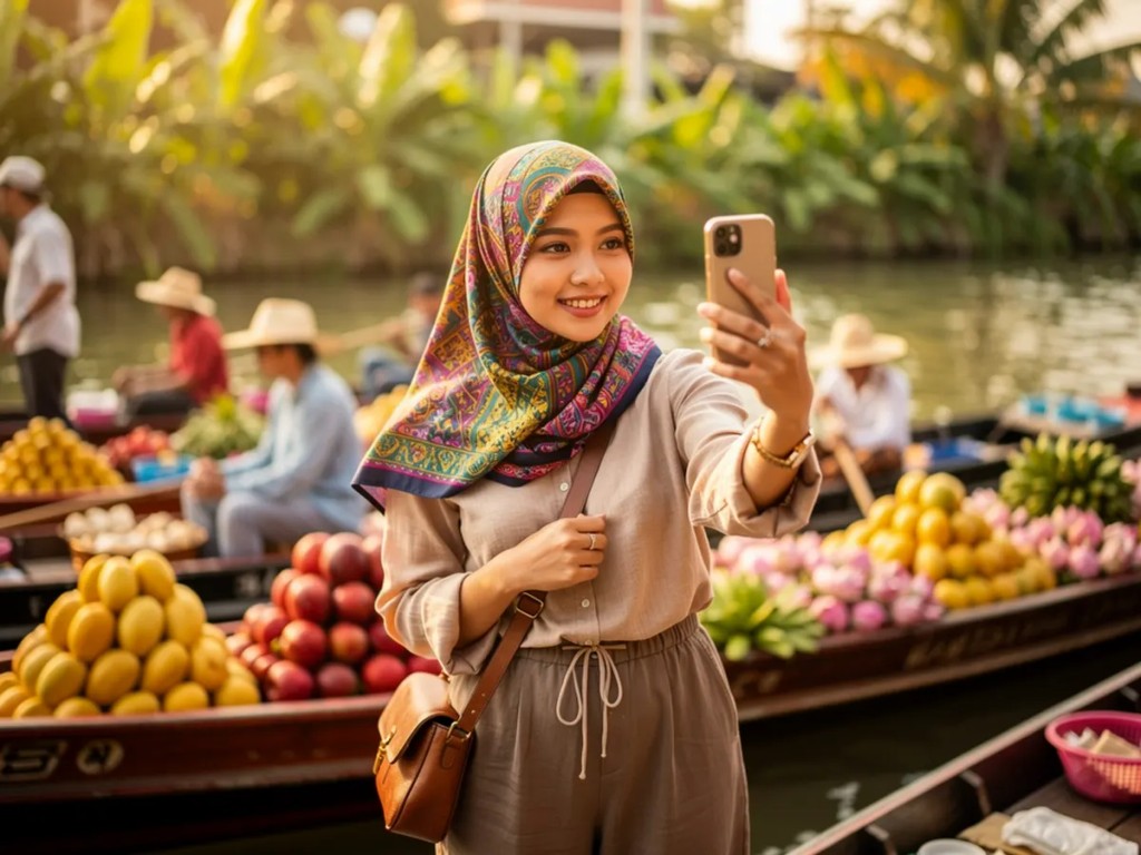 Pelancong menggunakan eSIM untuk data mudah alih di luar negara