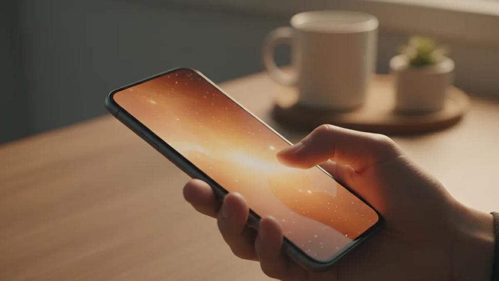 Close-up of a smartphone showing mobile network settings with a signal bar
