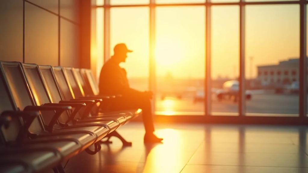 Traveler troubleshooting an eSIM data connection on a smartphone