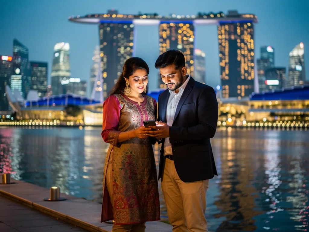 Indian travelers using eSIM for data connectivity while traveling abroad